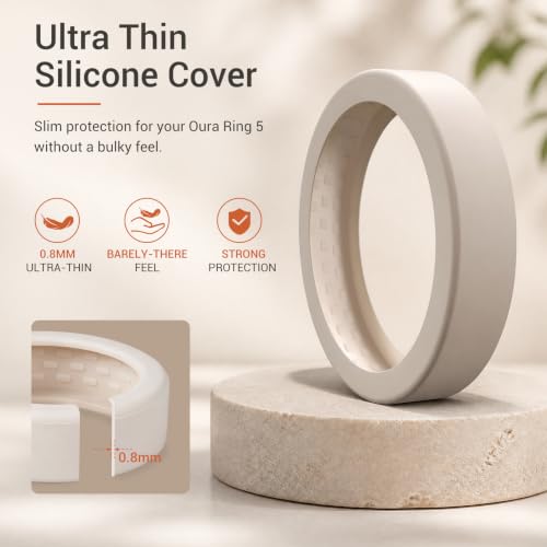 Oura Ring 5 Cover - 10 Pack Ultra-Thin Silicone Set - Assorted Colors S (6/7/8/9)