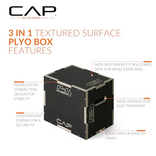 Non-Slip 3-in-1 Plyometric Box - 16in x 14in x 12in