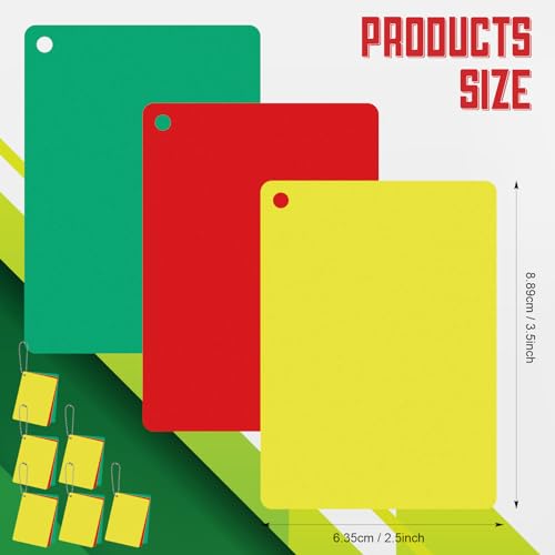Soccer Referee Cards Set - Red, Yellow & Green - 12 Pieces
