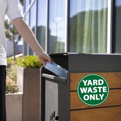 Yard Waste Only Vinyl Stickers with Bold Text and Icons for Outdoor Trash Bin Labeling Compost Separation Recycle Signage Use 8Pcs Hard Bike Water Bottles Laptop