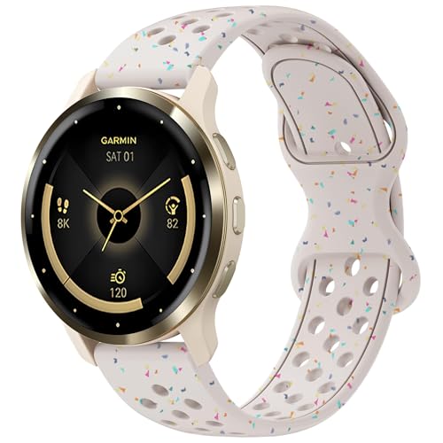 22mm Colorful Sport Silicone Band for Garmin Watches - Starlight