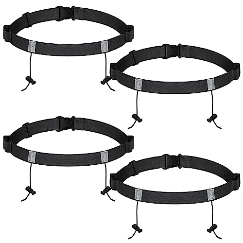 Xtinmee Race Number Belt with Gel Loops for Triathlon Running & Cycling – Black, 34 x 0.98 Inches