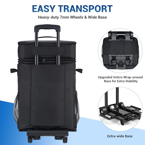 80-Can Collapsible Rolling Cooler with Wheels – 50L Double Bag Portable Cooler EKAZRIH