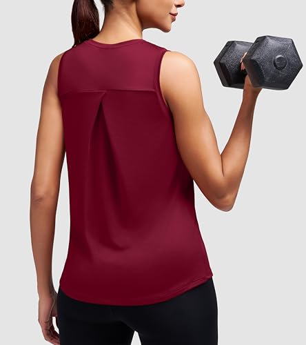 Workout Tank Top for Women - Athletic Sleeveless Medium Red