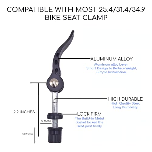 Quick-Release Bike Seat Post Clamp - Aluminum Alloy Bicycle Binder Bolt