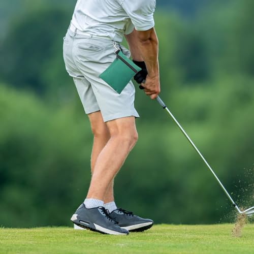 Golf Tee Pouch - Green Zipper Ball Bag with Clip