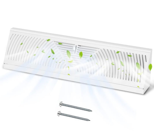 1 Pcs Baseboard Register 15 Inch Duct Opening Size Vent Covers for Home Floor Wall Baseboard Diffuser Covers Supply Floor Baseboard Diffuser (White)