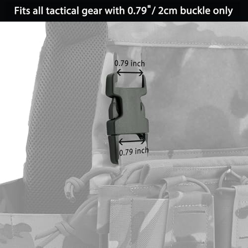 2-Pack 0.79-inch Quick Release Side Buckles for Tactical Backpack Straps