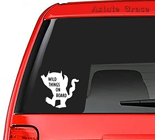 Wild Things on Board Vinyl Sticker Decal - 5.5 Inch
