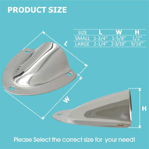 Stainless Steel Clam Shell Vent Cover for Marine Boat - Large - 2 PCS