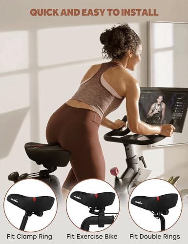 Oversized Wide Bike Seat Saddle for Men & Women - WUVOP, Red