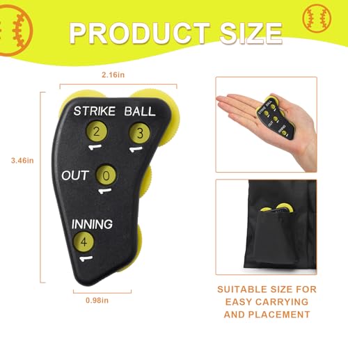 4 Wheel Umpire Clicker Indicator - 2 Pack, Softball Referee Gear - Black