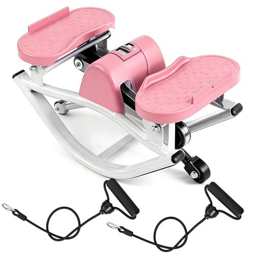 Home Fitness Stepper with Resistance Bands - Pink