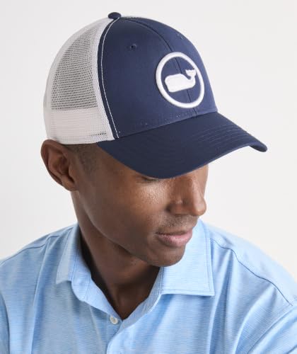 Vineyard Vines Whale Dot Performance Trucker Hat - One Size, Blue Blazer
