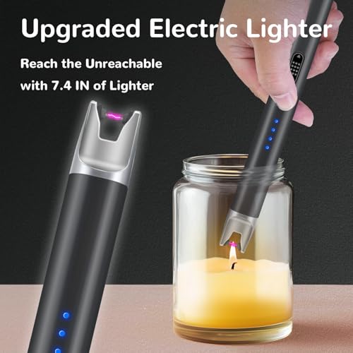 2 Pack USB Rechargeable Electric Arc Lighter - Windproof - Black+Silver