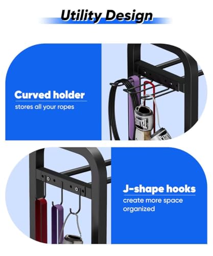 Ansionsol Adjustable 3-Tier Dumbbell Rack Black Home Gym Storage Stand