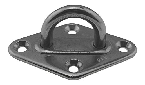 Marine Grade Stainless Steel 316 Diamond Pad Eye 1/4"