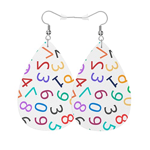 Exotic Flower Faux Leather Teardrop Earrings - Universal Pattern