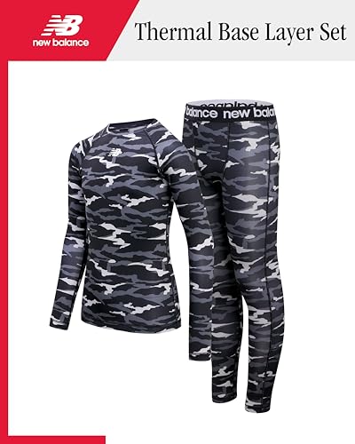 Boys' Thermal Base Layer Shirt & Long Johns - Black Camo 2T