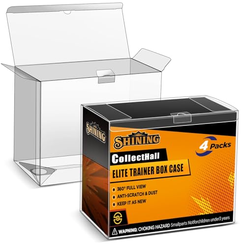 Elite Trainer Box Protector Case - 4 Pack, Transparent Storage