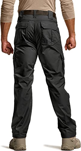 Men's Tactical Pants - Water Resistant Cargo Pants - Mag Pocket Black, 34W x 32L