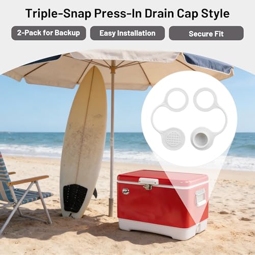 Drain Plug Caps Replacement for Igloo Coolers 25–70 Qt - 2 Pack