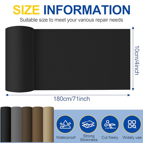 Self Adhesive Fabric Repair Tape - Black 4" x 71"