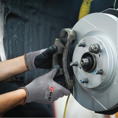 Liberty G-Grip Nitrile Micro-Foam Palm Coated Seamless Knit Glove with 13-Gauge Gray Nylon Shell, Medium, Black (Pack of 12)