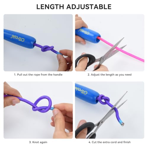 Adjustable Jump Rope with Wooden Handle - 8.2ft, Blue