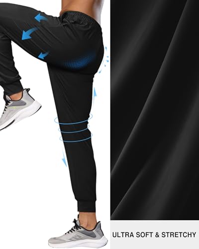 Alimens & Gentle Mens 3X-Large Black Lightweight Joggers with Pockets