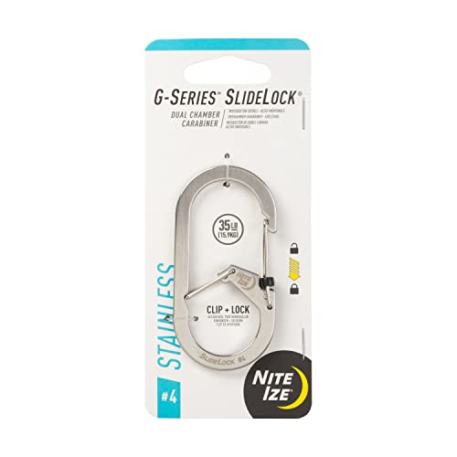 Dual Chamber Carabiner Keychain with SlideLock Security - 1 Count
