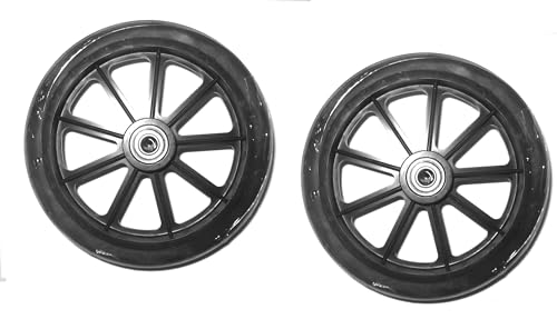 Healthline Walker Rollator Front Wheels 6" 9 Spoke Black - Front 2