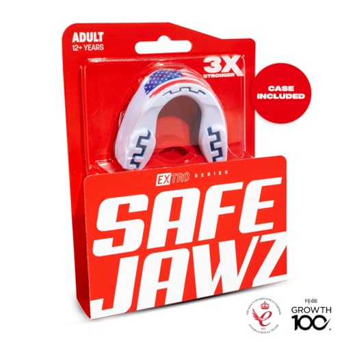 SAFEJAWZ Adult American Flag Mouth Guard Dual Layer Protective Sport Gear