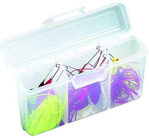 Small Spinnerbait Box - 3 Compartments, Holds 6, Clear