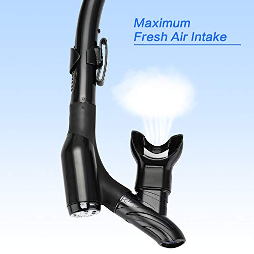 LUXPARD Adult Snorkel Set Black Coated Lens Dry Snorkel & Mask