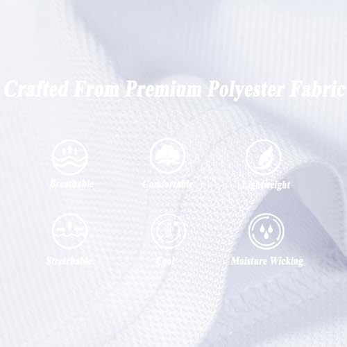 Men's Breathable Short Sleeve Polo Shirt - Medium / White B