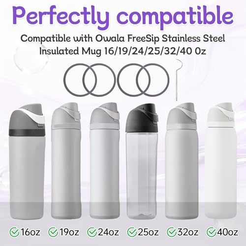 4-Pack Replacement Silicone O-Rings for Owala Water Bottles - Grey