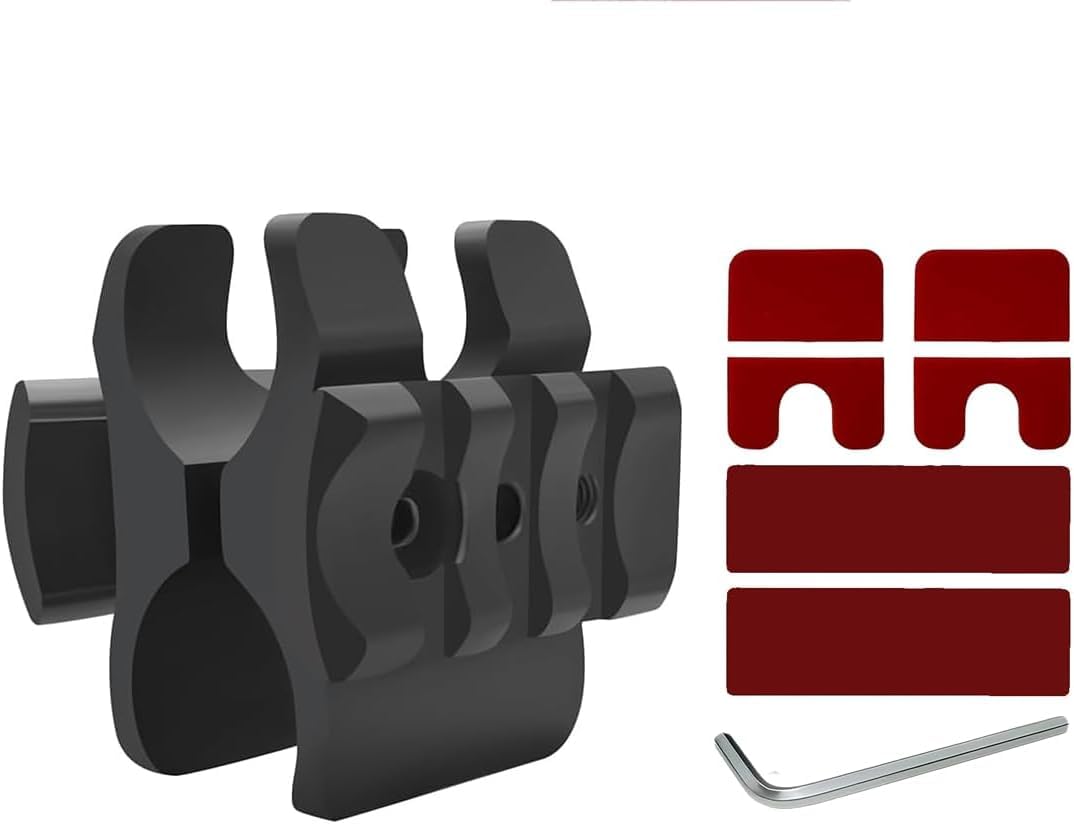 Gotical Tactical Shotgun Barrel Clamp Mount w/Built in 3-Slot Picatinny Rail Mount on Both Sides (2 PCS 4x6 mm Gasket Silicone Elastomer Included)