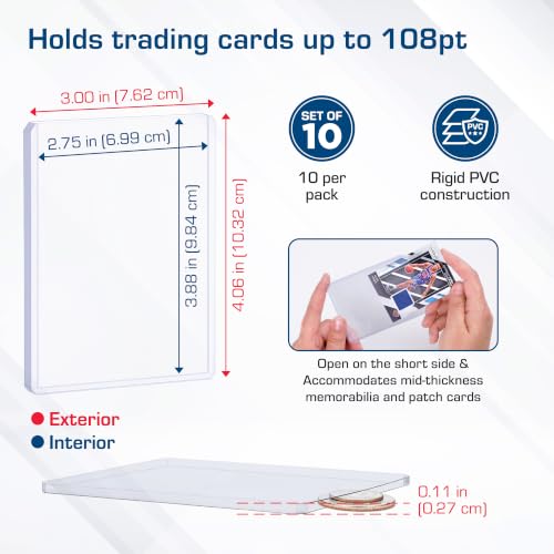 Thick Card Topload Holders for Relic Cards - 10 Count
