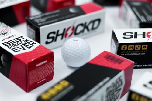 Loudest Novelty Golf Balls - SHOCK'D Prank Ball Sleeve of 3 - White Dot Button