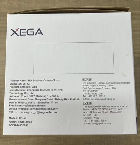 Xega 4G LTE Security Camera【Dual Lens】 No Wi-Fi Solar Cellular Security Camera Wireless Outdoor Built-in SIM Card 1080P 360° View PIR Detection Color Night Vision Two-Way Audio IP66 Waterproof