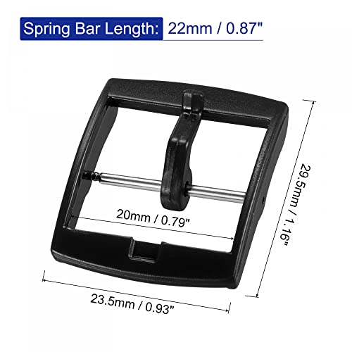 20mm Watch Strap Plastic Buckle Clasp - Black, 2 Pcs