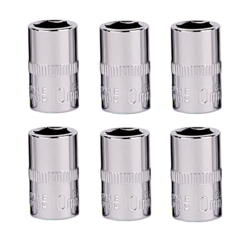1/4Inch Drive 10mm 6-Point Shallow Socket 6 Pcs, Metric, Cr-V