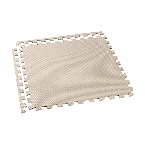 Multipurpose EVA Foam Exercise Floor Mat - Sand - 12 Tiles