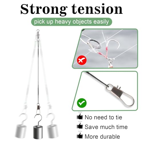Fishing Leaders - 50 Pcs Stainless Steel Wire Leaders with Snap & Swivel - Black