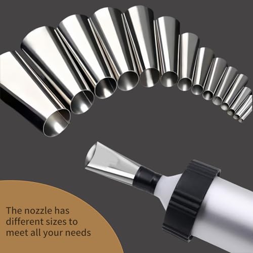 Caulk Finisher Kit Stainless Steel Caulking Nozzle Tips Reusable Caulking Nozzle Coating Caulking Tool Kit Replacement 14pc