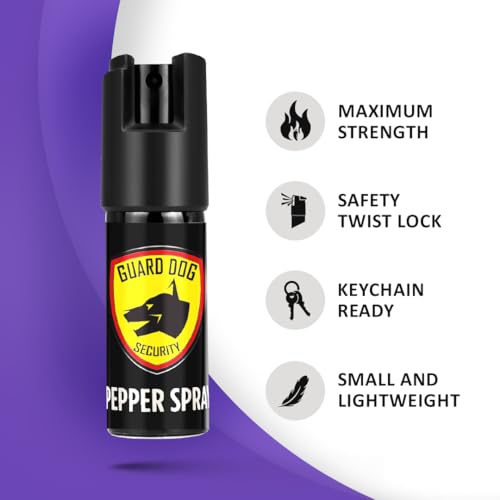 Keychain Pepper Spray for Women - Purple, 16 Feet Range, Leather Case
