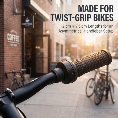 Bike Handlebar Grips Set - Shockproof Anti-Slip Rubber - 2 Pcs