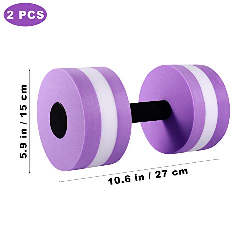 SEWACC Aquatic Dumbbells – Foam Water Weights for Pool Exercise (2 Pcs, Purple)
