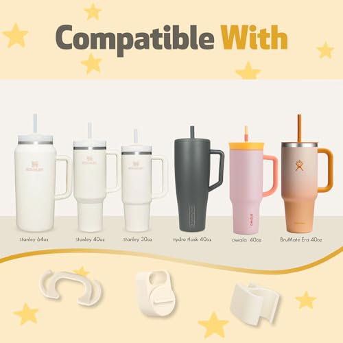 40oz Tumbler Accessory Set - Key Holder, Jewelry & Chapstick Holder - Cream